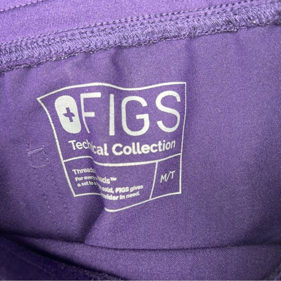 FIGS Women’s Livingston Basic Purple Drawstring Scrub Pants Medium Tall Pockets - Picture 6 of 7